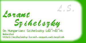 lorant szihelszky business card